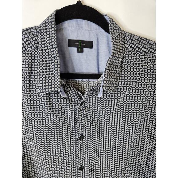 Jasper Conrad Men’s Sz L Blue & Gray Plaid Long Sleeve Button Shirt - Picture 4 of 6